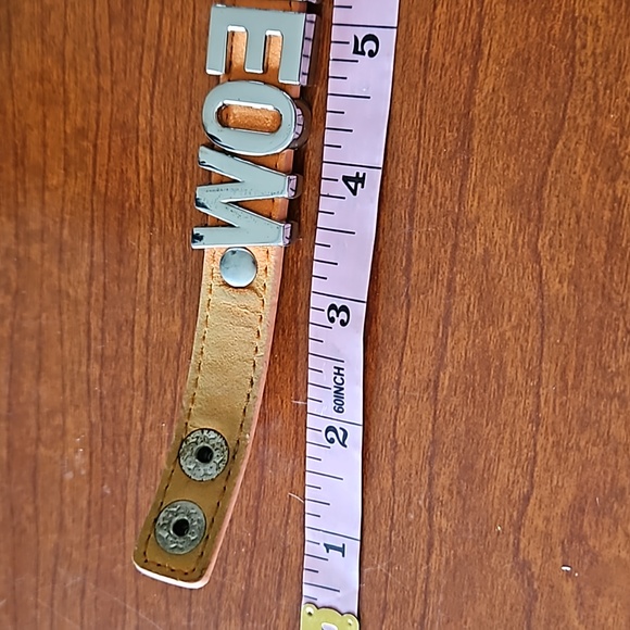 BCBG "MEOW" on Orange Leathery Bracelet - Picture 7 of 8